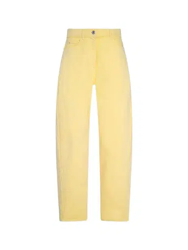 Another Tomorrow Women's Denim Curved Pants - Daffodil | Thumbnail 1 Another Tomorrow Women's Denim Curved Pants - Daffodil | Thumbnail 1