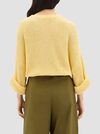 Another Tomorrow Women's Draped Crew Knit - Sun | Thumbnail 4 Another Tomorrow Women's Draped Crew Knit - Sun | Thumbnail 4