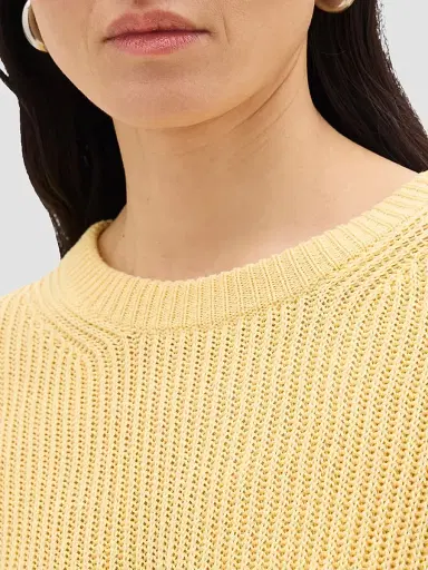 Another Tomorrow Women's Draped Crew Knit - Sun | Thumbnail 5 Another Tomorrow Women's Draped Crew Knit - Sun | Thumbnail 5