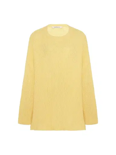 Another Tomorrow Women's Draped Crew Knit - Sun | Thumbnail 1 Another Tomorrow Women's Draped Crew Knit - Sun | Thumbnail 1