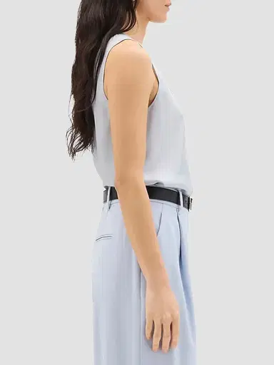 Another Tomorrow Women's Silk Tank - Sky | Thumbnail 3 Another Tomorrow Women's Silk Tank - Sky | Thumbnail 3