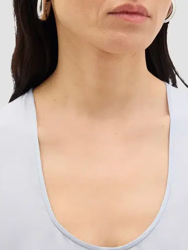 Another Tomorrow Women's Silk Tank - Sky | Thumbnail 5 Another Tomorrow Women's Silk Tank - Sky | Thumbnail 5