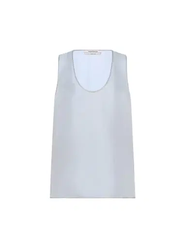 Another Tomorrow Women's Silk Tank - Sky | Thumbnail 1 Another Tomorrow Women's Silk Tank - Sky | Thumbnail 1