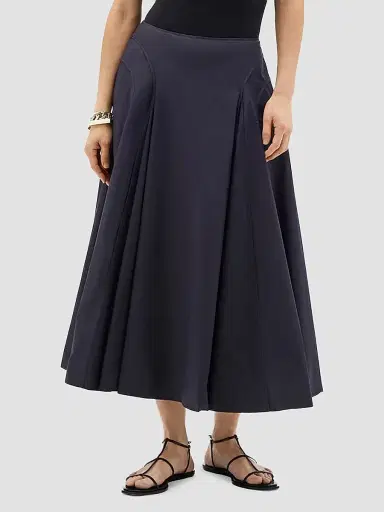 Another Tomorrow Women's Seamed Full Skirt - Midnight - Size XL | Thumbnail 2 Another Tomorrow Women's Seamed Full Skirt - Midnight - Size XL | Thumbnail 2
