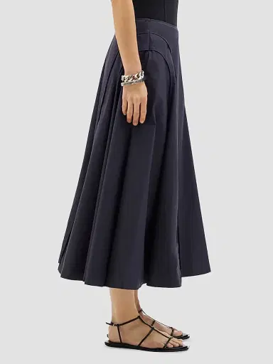 Another Tomorrow Women's Seamed Full Skirt - Midnight - Size XL | Thumbnail 3 Another Tomorrow Women's Seamed Full Skirt - Midnight - Size XL | Thumbnail 3