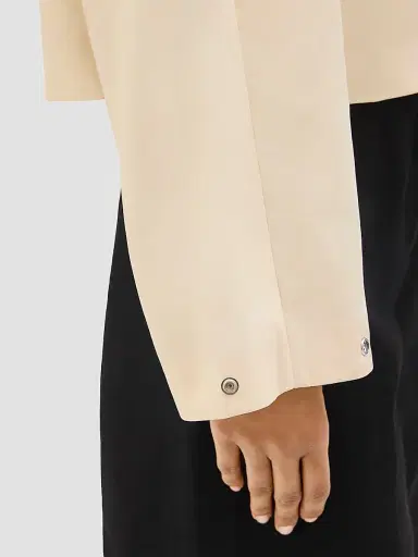 Another Tomorrow Women's Short Balmacaan Jacket - Sand | Thumbnail 5 Another Tomorrow Women's Short Balmacaan Jacket - Sand | Thumbnail 5