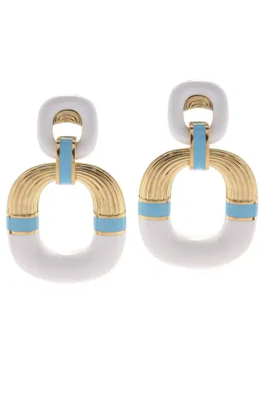 DAVID WEBB Light Blue White Radiator Hoop Earrings | Thumbnail 1 DAVID WEBB Light Blue White Radiator Hoop Earrings | Thumbnail 1