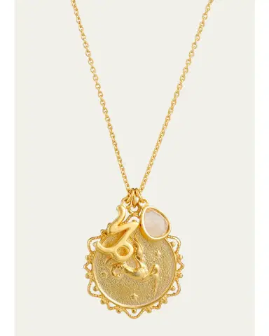 Tai Zodiac Charm Necklace w/ Moonstone | Thumbnail 1 Tai Zodiac Charm Necklace w/ Moonstone | Thumbnail 1