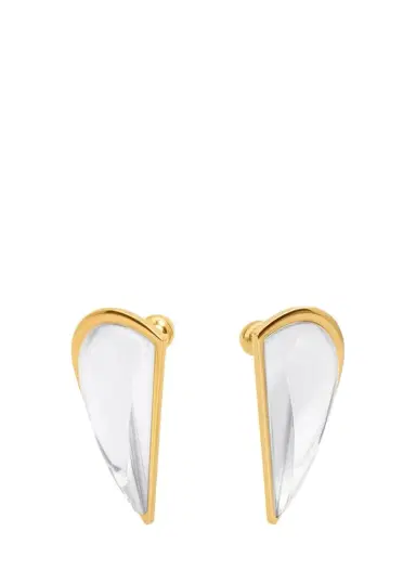 Alaïa Half Heart-Shaped Crystal Earrings | Thumbnail 1 Alaïa Half Heart-Shaped Crystal Earrings | Thumbnail 1