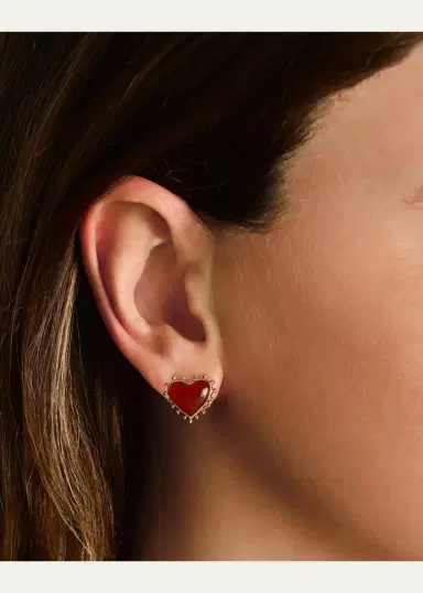 Anabel Aram Jewelry Heart Stone Stud Earrings | Thumbnail 2 Anabel Aram Jewelry Heart Stone Stud Earrings | Thumbnail 2
