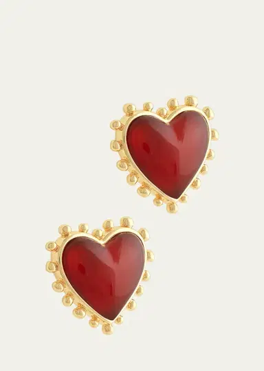 Anabel Aram Jewelry Heart Stone Stud Earrings | Thumbnail 3 Anabel Aram Jewelry Heart Stone Stud Earrings | Thumbnail 3