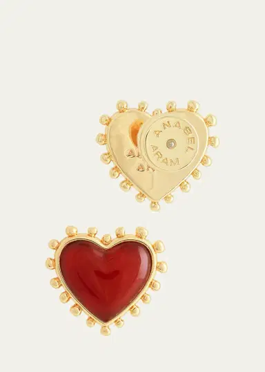 Anabel Aram Jewelry Heart Stone Stud Earrings | Thumbnail 4 Anabel Aram Jewelry Heart Stone Stud Earrings | Thumbnail 4