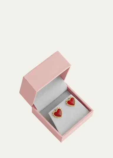 Anabel Aram Jewelry Heart Stone Stud Earrings | Thumbnail 5 Anabel Aram Jewelry Heart Stone Stud Earrings | Thumbnail 5