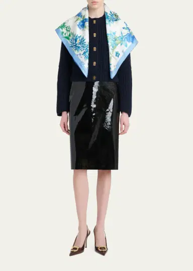 FERRAGAMO Spring-Print Silk Scarf | Thumbnail 2 FERRAGAMO Spring-Print Silk Scarf | Thumbnail 2