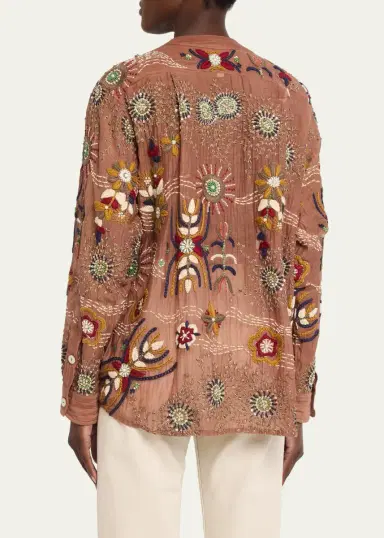 Kartik Research Embroidered Silk Shirt | Thumbnail 3 Kartik Research Embroidered Silk Shirt | Thumbnail 3
