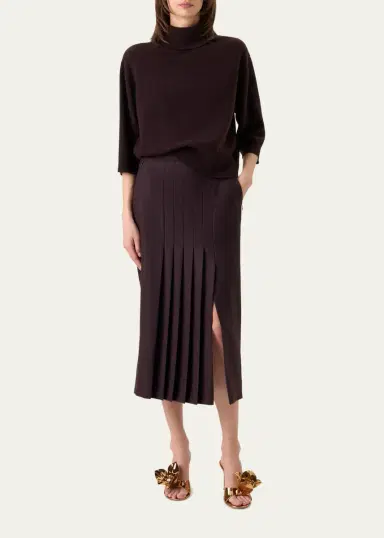 Akris Turtleneck Cashmere 3/4-Sleeve Sweater | Thumbnail 2 Akris Turtleneck Cashmere 3/4-Sleeve Sweater | Thumbnail 2