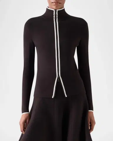 Akris punto Merino Wool Knit Zip Cardigan | Thumbnail 4 Akris punto Merino Wool Knit Zip Cardigan | Thumbnail 4