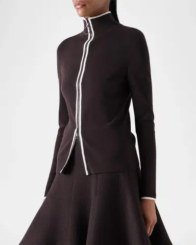 Akris punto Merino Wool Knit Zip Cardigan | Thumbnail 6 Akris punto Merino Wool Knit Zip Cardigan | Thumbnail 6