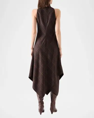 Akris punto Blanket Check Wool-Blend Flannel Midi Dress | Thumbnail 3 Akris punto Blanket Check Wool-Blend Flannel Midi Dress | Thumbnail 3