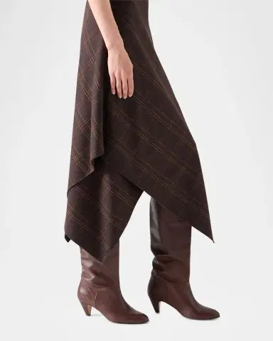 Akris punto Blanket Check Wool-Blend Flannel Midi Dress | Thumbnail 5 Akris punto Blanket Check Wool-Blend Flannel Midi Dress | Thumbnail 5