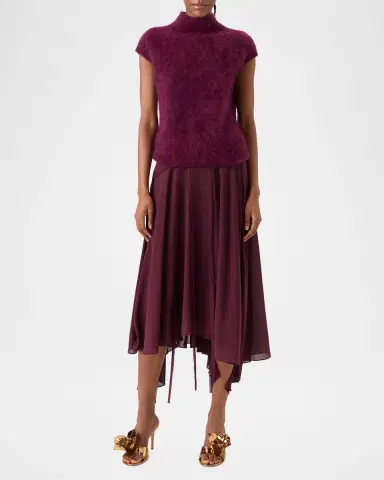 Akris Mock-Neck Cloud Cashmere Cap-Sleeve Sweater | Thumbnail 2 Akris Mock-Neck Cloud Cashmere Cap-Sleeve Sweater | Thumbnail 2