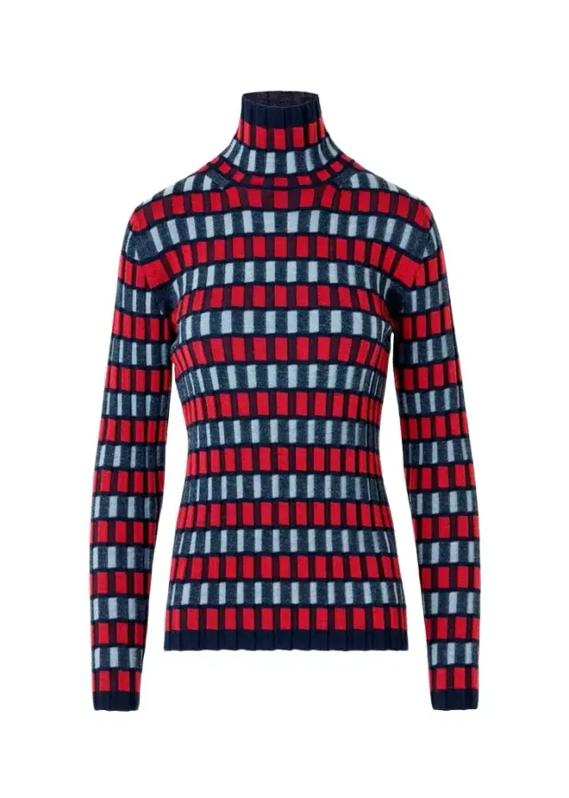 Multi-Striped Rib Turtleneck Sweater Multi-Striped Rib Turtleneck Sweater