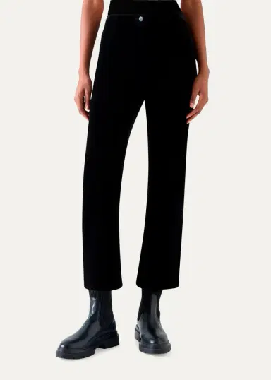 Akris punto Cali Stretch Velvet Bootcut Pants | Thumbnail 2 Akris punto Cali Stretch Velvet Bootcut Pants | Thumbnail 2