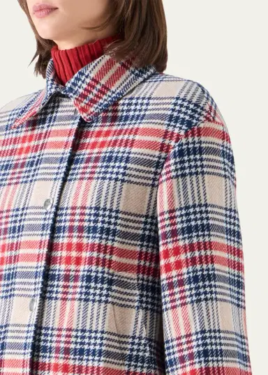 Akris punto Check Wool Zip Short Jacket | Thumbnail 5 Akris punto Check Wool Zip Short Jacket | Thumbnail 5