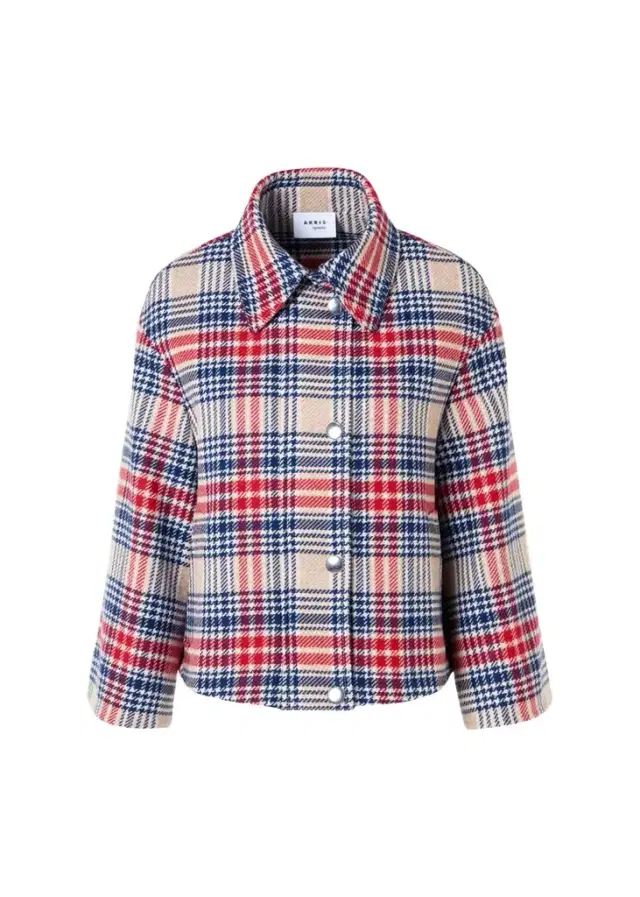 Check Wool Zip Short Jacket Check Wool Zip Short Jacket