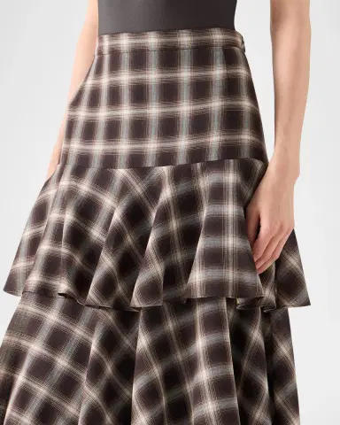 Akris punto Shelley Plaid Techno Wool-Blend Midi Skirt | Thumbnail 5 Akris punto Shelley Plaid Techno Wool-Blend Midi Skirt | Thumbnail 5
