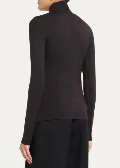Akris punto Mock Neck Long-Sleeve Jersey Top | Thumbnail 3 Akris punto Mock Neck Long-Sleeve Jersey Top | Thumbnail 3
