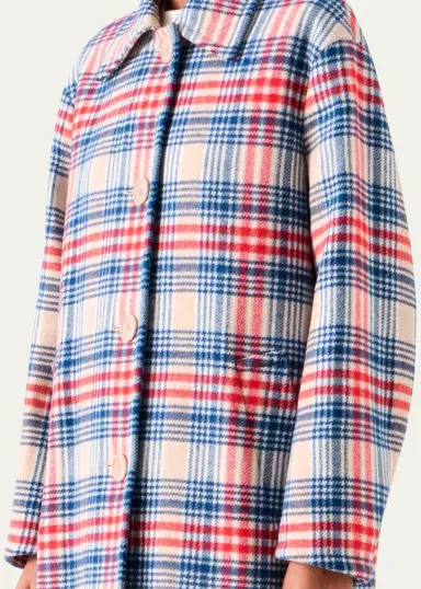 Akris punto Check Wool Single-Breasted Mid-Length Coat | Thumbnail 5 Akris punto Check Wool Single-Breasted Mid-Length Coat | Thumbnail 5
