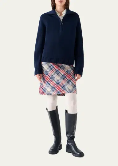 Akris punto Chunky Yak Knit Half-Zip Pullover | Thumbnail 2 Akris punto Chunky Yak Knit Half-Zip Pullover | Thumbnail 2