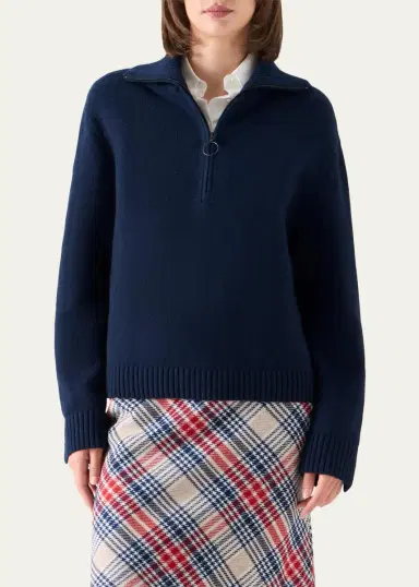 Akris punto Chunky Yak Knit Half-Zip Pullover | Thumbnail 4 Akris punto Chunky Yak Knit Half-Zip Pullover | Thumbnail 4