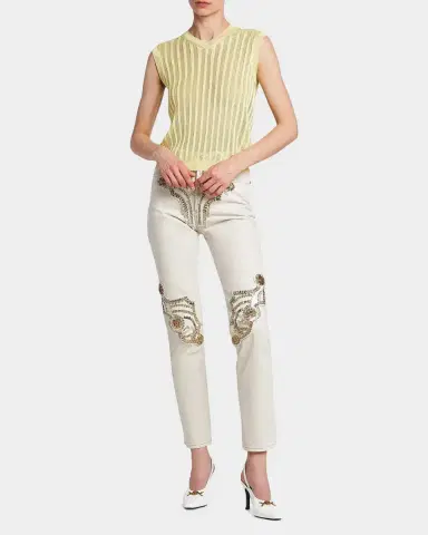 Versace La Vacanza Mesh Rib-Knit Sweater Vest | Thumbnail 2 Versace La Vacanza Mesh Rib-Knit Sweater Vest | Thumbnail 2