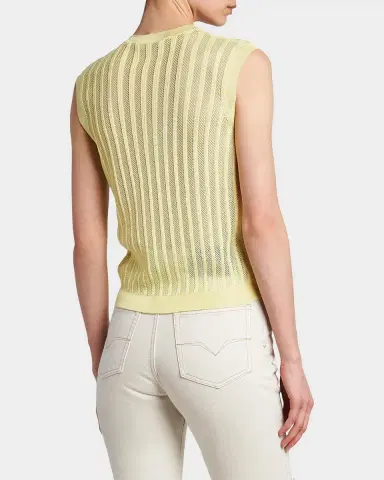 Versace La Vacanza Mesh Rib-Knit Sweater Vest | Thumbnail 3 Versace La Vacanza Mesh Rib-Knit Sweater Vest | Thumbnail 3