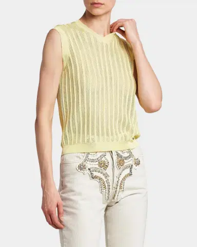 Versace La Vacanza Mesh Rib-Knit Sweater Vest | Thumbnail 6 Versace La Vacanza Mesh Rib-Knit Sweater Vest | Thumbnail 6