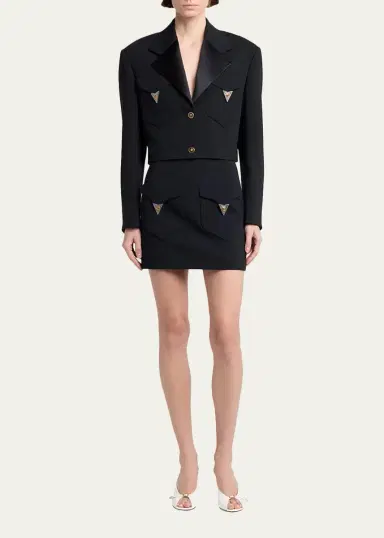 Versace Wool Mini Skirt | Thumbnail 2 Versace Wool Mini Skirt | Thumbnail 2