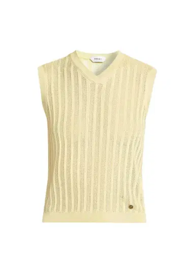 Versace La Vacanza Mesh Rib-Knit Sweater Vest | Thumbnail 1 Versace La Vacanza Mesh Rib-Knit Sweater Vest | Thumbnail 1