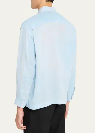 IM MEN Men's Floating Linen Button-Down Shirt | Thumbnail 3 IM MEN Men's Floating Linen Button-Down Shirt | Thumbnail 3