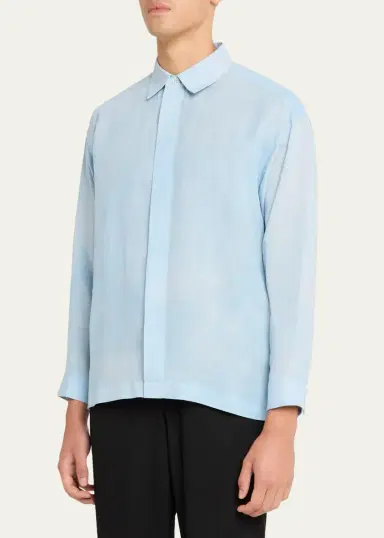 IM MEN Men's Floating Linen Button-Down Shirt | Thumbnail 4 IM MEN Men's Floating Linen Button-Down Shirt | Thumbnail 4