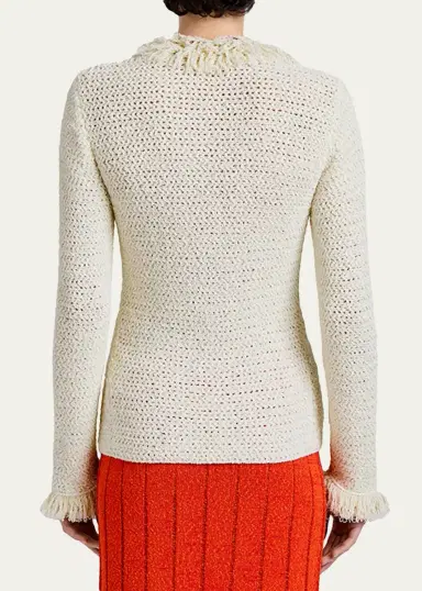 Proenza Schouler Nilo Textured Top w/ Frayed Trim | Thumbnail 3 Proenza Schouler Nilo Textured Top w/ Frayed Trim | Thumbnail 3