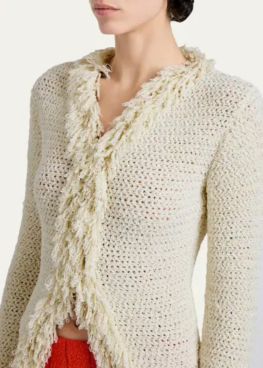 Proenza Schouler Nilo Textured Top w/ Frayed Trim | Thumbnail 5 Proenza Schouler Nilo Textured Top w/ Frayed Trim | Thumbnail 5