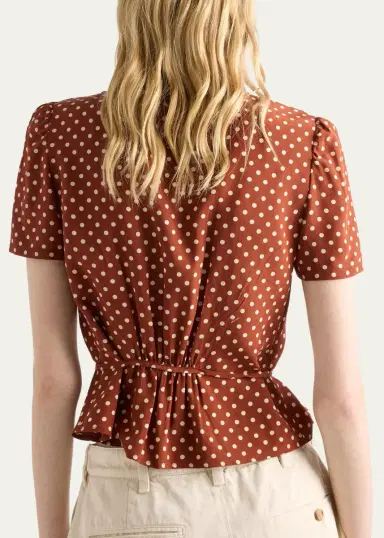 Prada Polka-Dot Silk Short-Sleeve Button-Down Shirt | Thumbnail 3 Prada Polka-Dot Silk Short-Sleeve Button-Down Shirt | Thumbnail 3