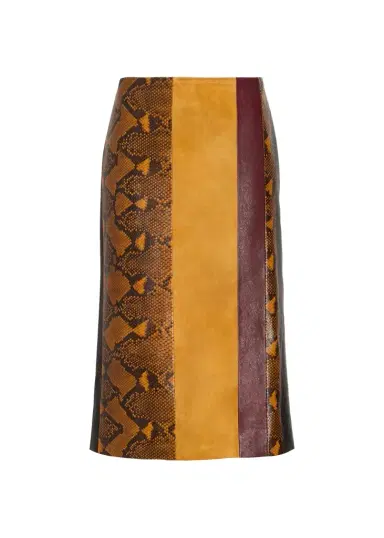Proenza Schouler Sirine Colorblock Pyhton-Print Leather Skirt | Thumbnail 1 Proenza Schouler Sirine Colorblock Pyhton-Print Leather Skirt | Thumbnail 1