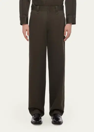 Helmut Lang Men's Flat-Front Cotton Five-Pocket Chino Pants | Thumbnail 3 Helmut Lang Men's Flat-Front Cotton Five-Pocket Chino Pants | Thumbnail 3