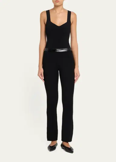 Courreges Contrast Vinyl & Knit Straight-Leg Pants | Thumbnail 2 Courreges Contrast Vinyl & Knit Straight-Leg Pants | Thumbnail 2
