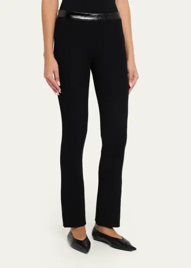 Courreges Contrast Vinyl & Knit Straight-Leg Pants | Thumbnail 4 Courreges Contrast Vinyl & Knit Straight-Leg Pants | Thumbnail 4