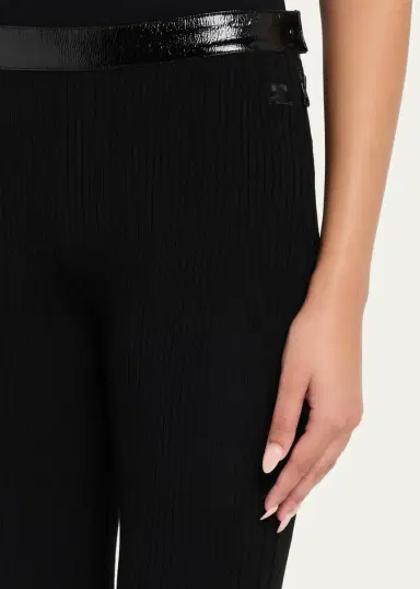 Courreges Contrast Vinyl & Knit Straight-Leg Pants | Thumbnail 5 Courreges Contrast Vinyl & Knit Straight-Leg Pants | Thumbnail 5