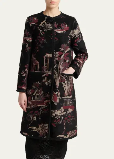 Etro Toile Brocade Single-Breasted Long Coat | Thumbnail 4 Etro Toile Brocade Single-Breasted Long Coat | Thumbnail 4